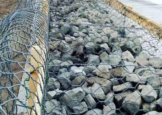 Zinc Coated Galfan Gabion Baskets Civil Engineering 2*1*1m 80*100mm Hole