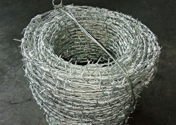 Hot Dip Galvanized Iron Barbed Wire 3.4mm For Farm Fencing /  Protection