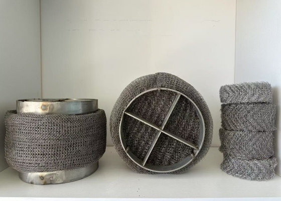304 SS Mesh Demister Pad از بین بردن مه پایدار برای سیستم های گاز روغن شیمیایی