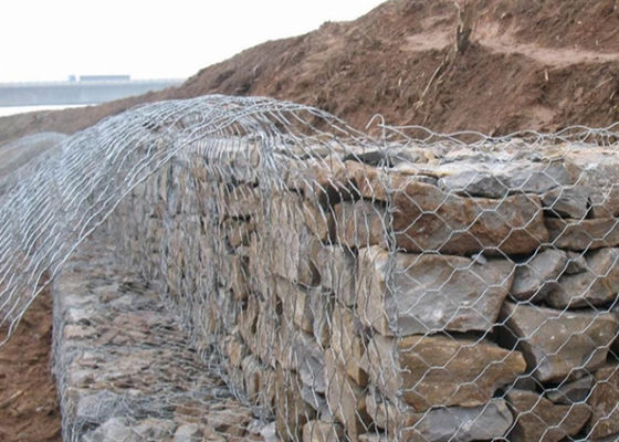 3mx1mx1m Galfan Gabion Wire Mesh 60x80mm برای پروژه های دفاع ساحلی از سیل